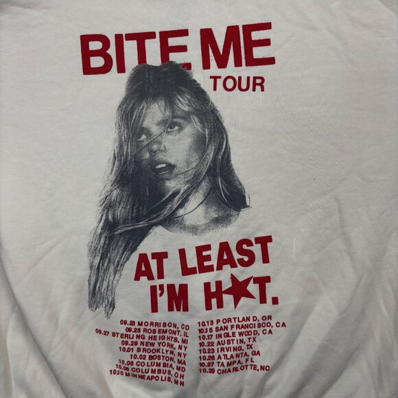 Renee Rapp Bite Me Tour Beige Oversized Zip-Up Hoodie Size XXL - Picture 3 of 4